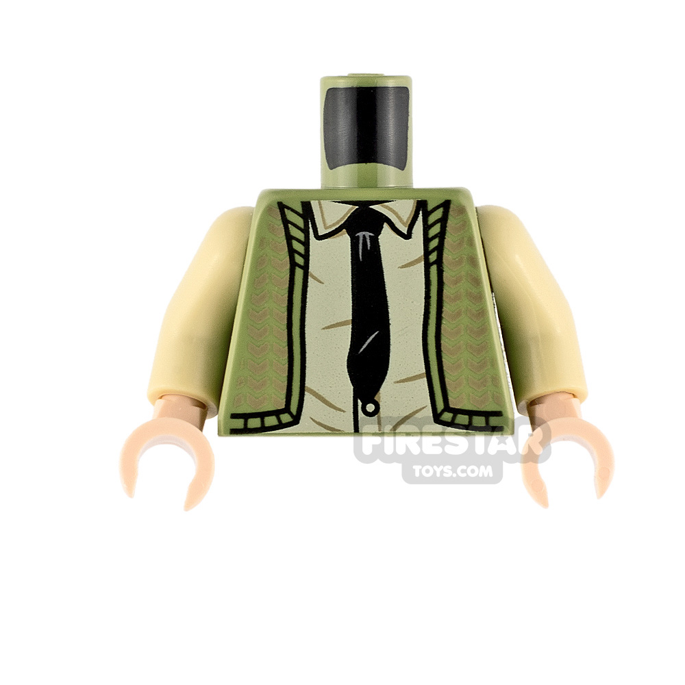 LEGO Minifigure Torso Sweater and Tie OLIVE GREEN