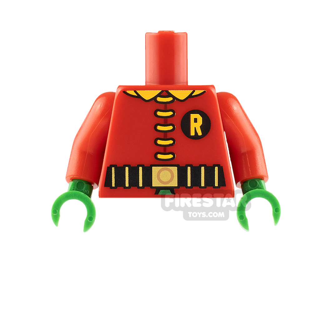 LEGO Minifigure Torso Robin Yellow Collar RED