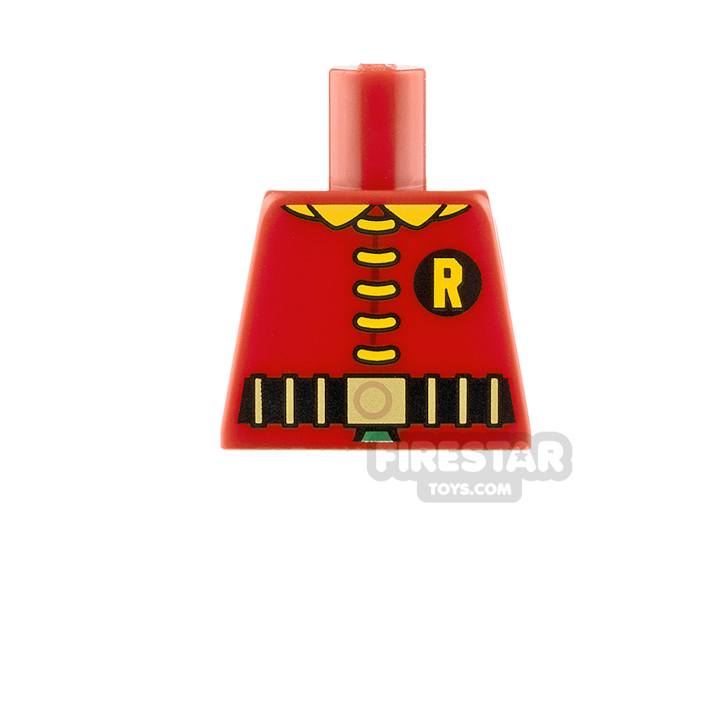 LEGO Minifigure Torso Robin Yellow Collar No Arms RED