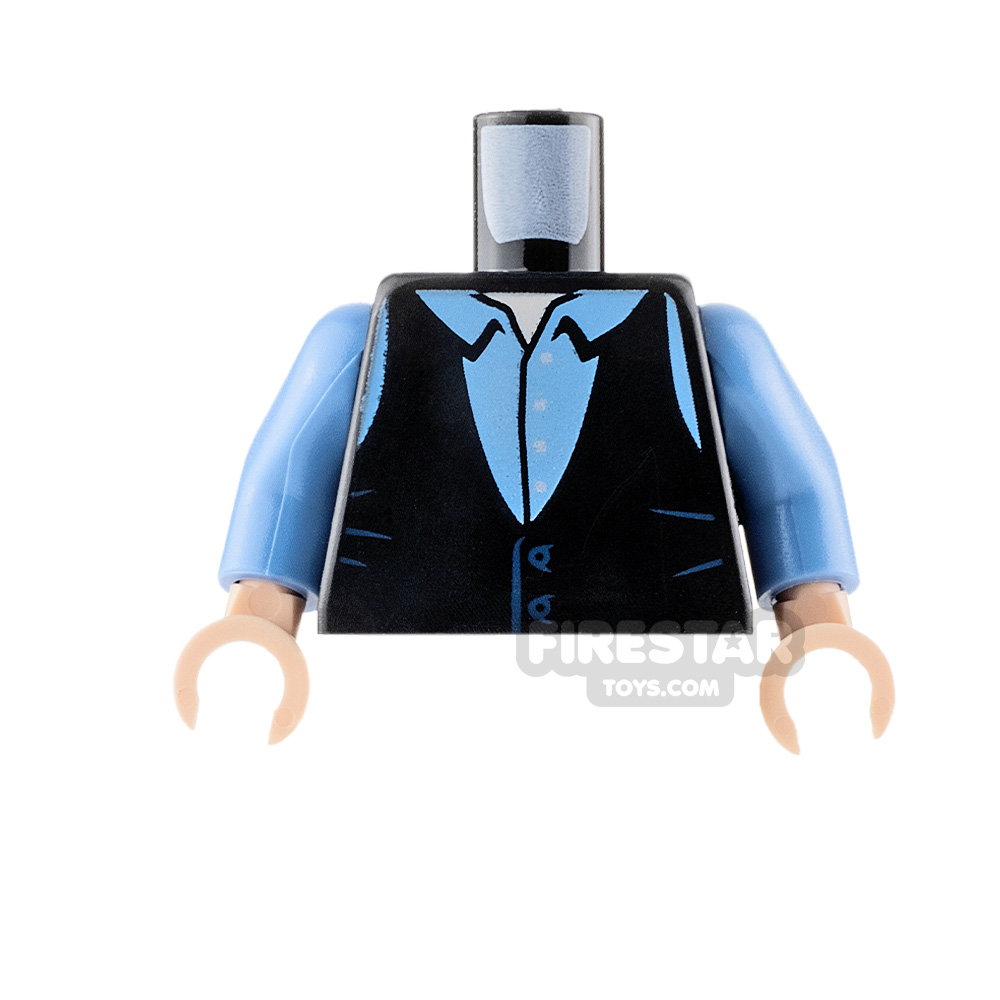 LEGO Minifigure Torso Vest with Shirt and Collar BLACK