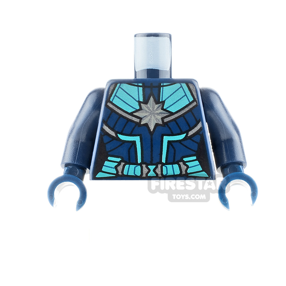 LEGO Minifigure Torso Captain Marvel Silver Star DARK BLUE