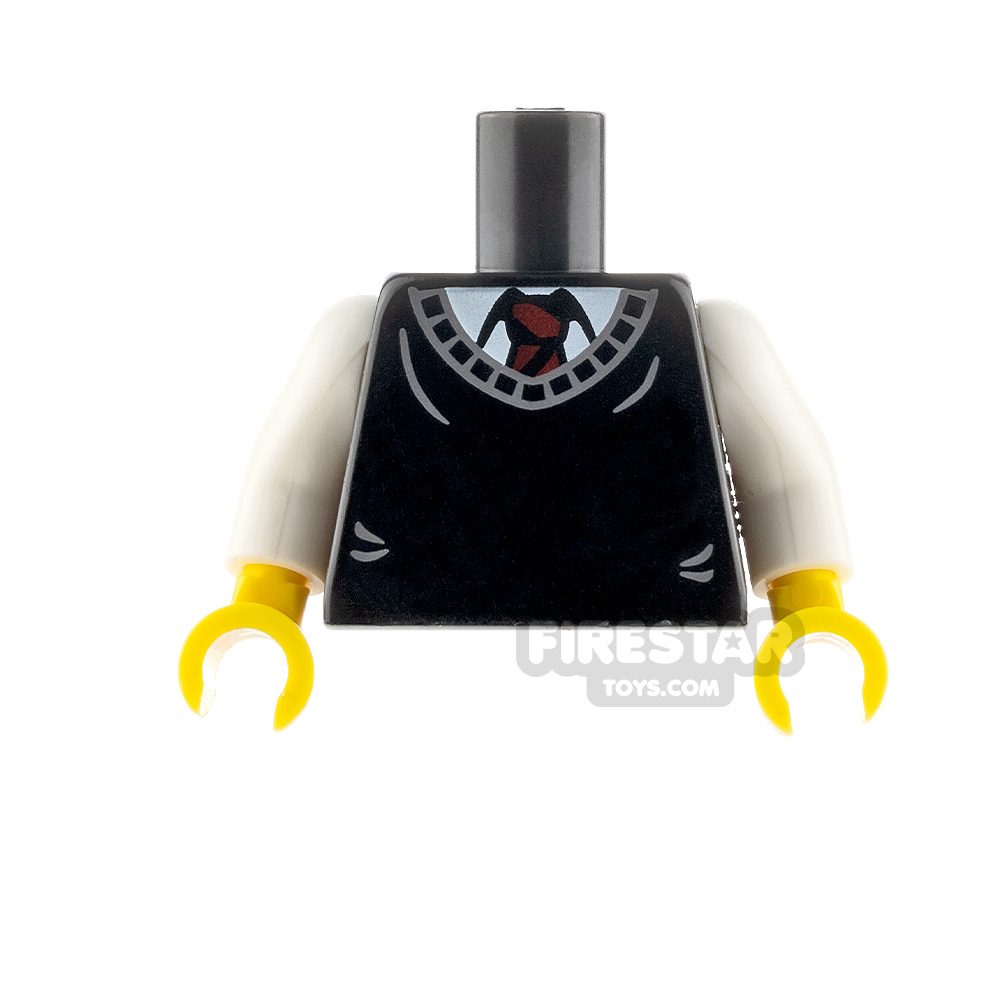 LEGO Minifigure Torso Black Sweater White Arms BLACK