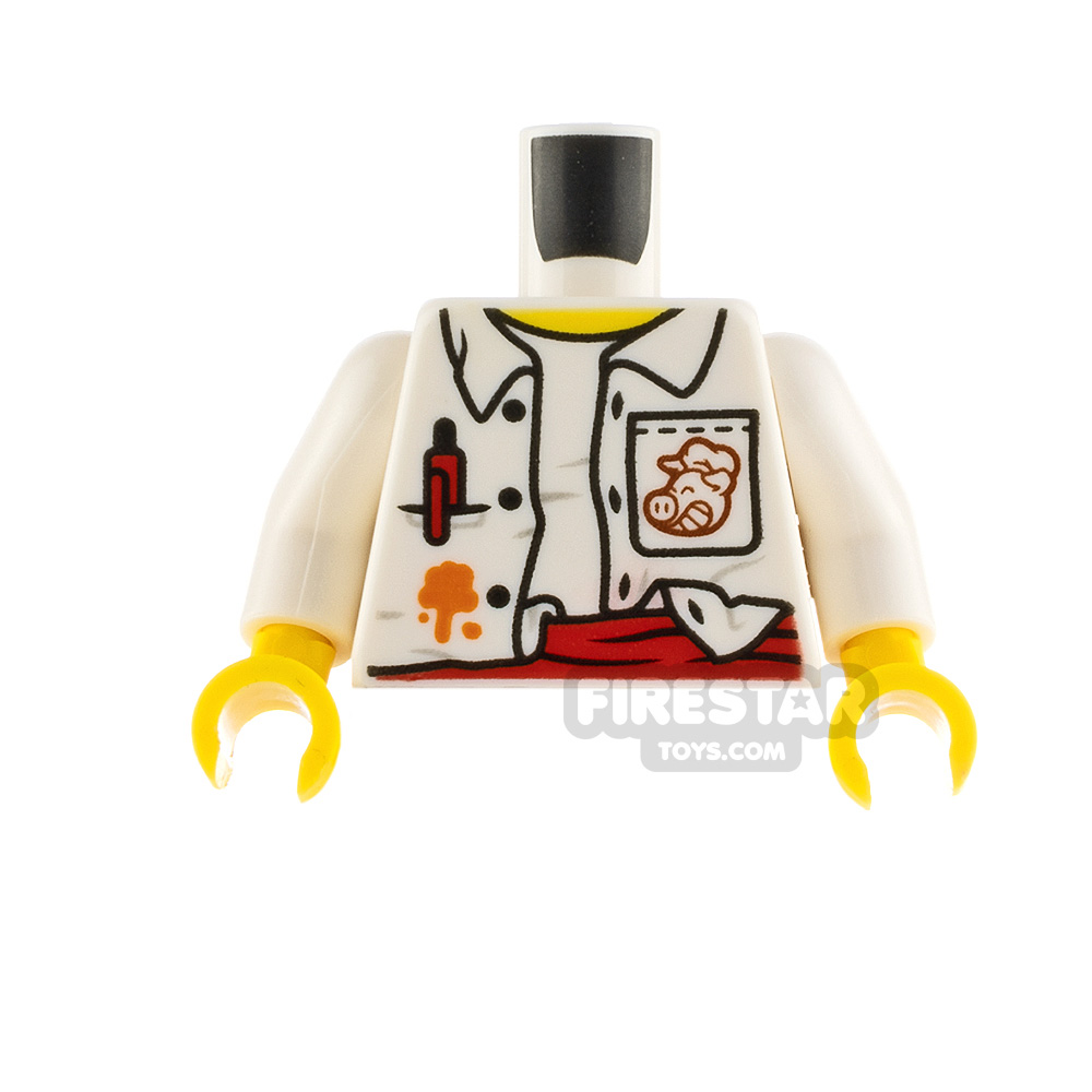 LEGO Minifigure Torso Unbuttoned Shirt with Splotch WHITE