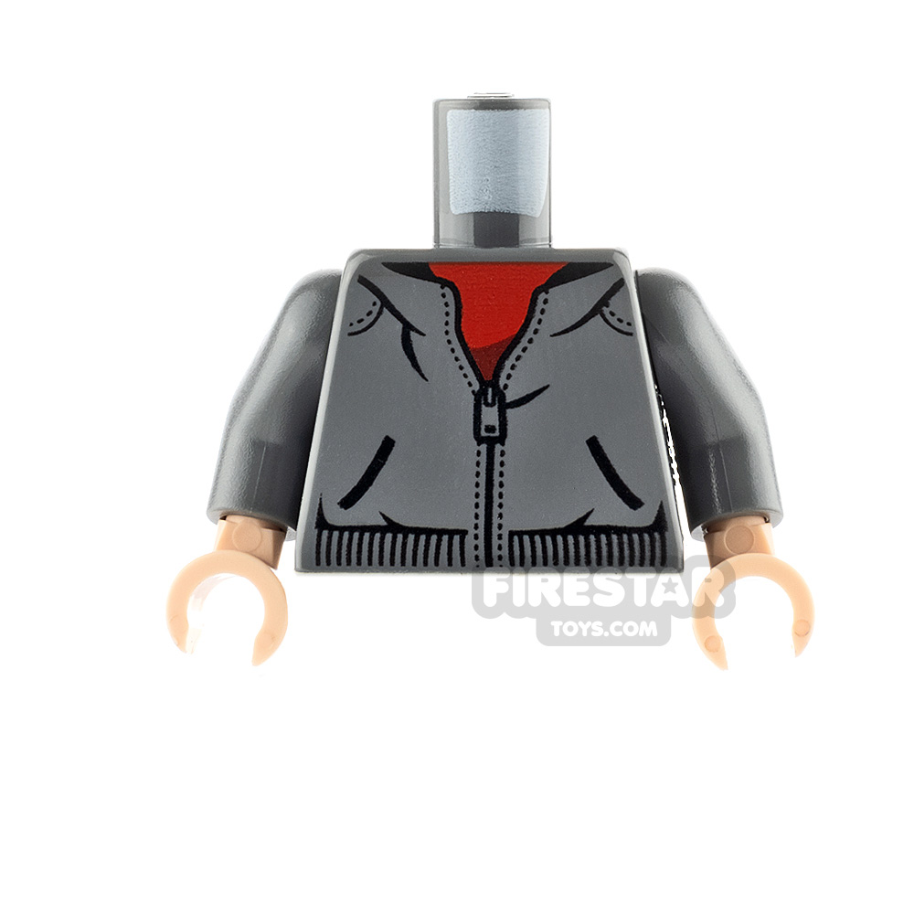 LEGO Minifigure Torso Hoodie with Zip DARK BLUEISH GRAY