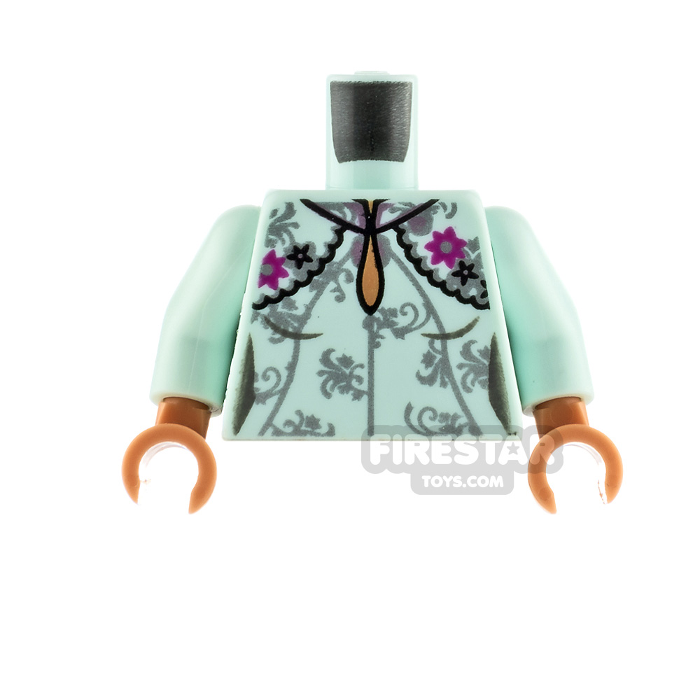 LEGO Minifigure Torso Floral Dress LIGHT AQUA