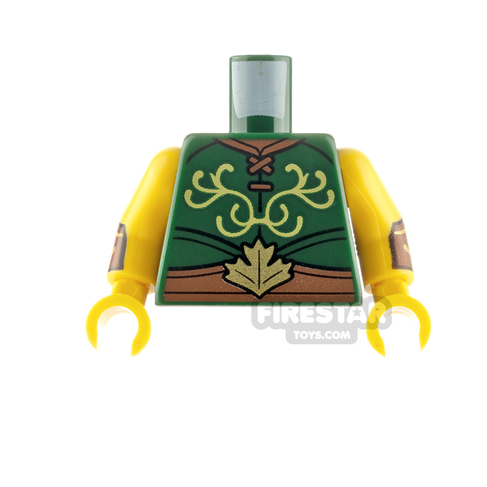 LEGO Minifigure Torso Filigree and Gold Leaf DARK GREEN