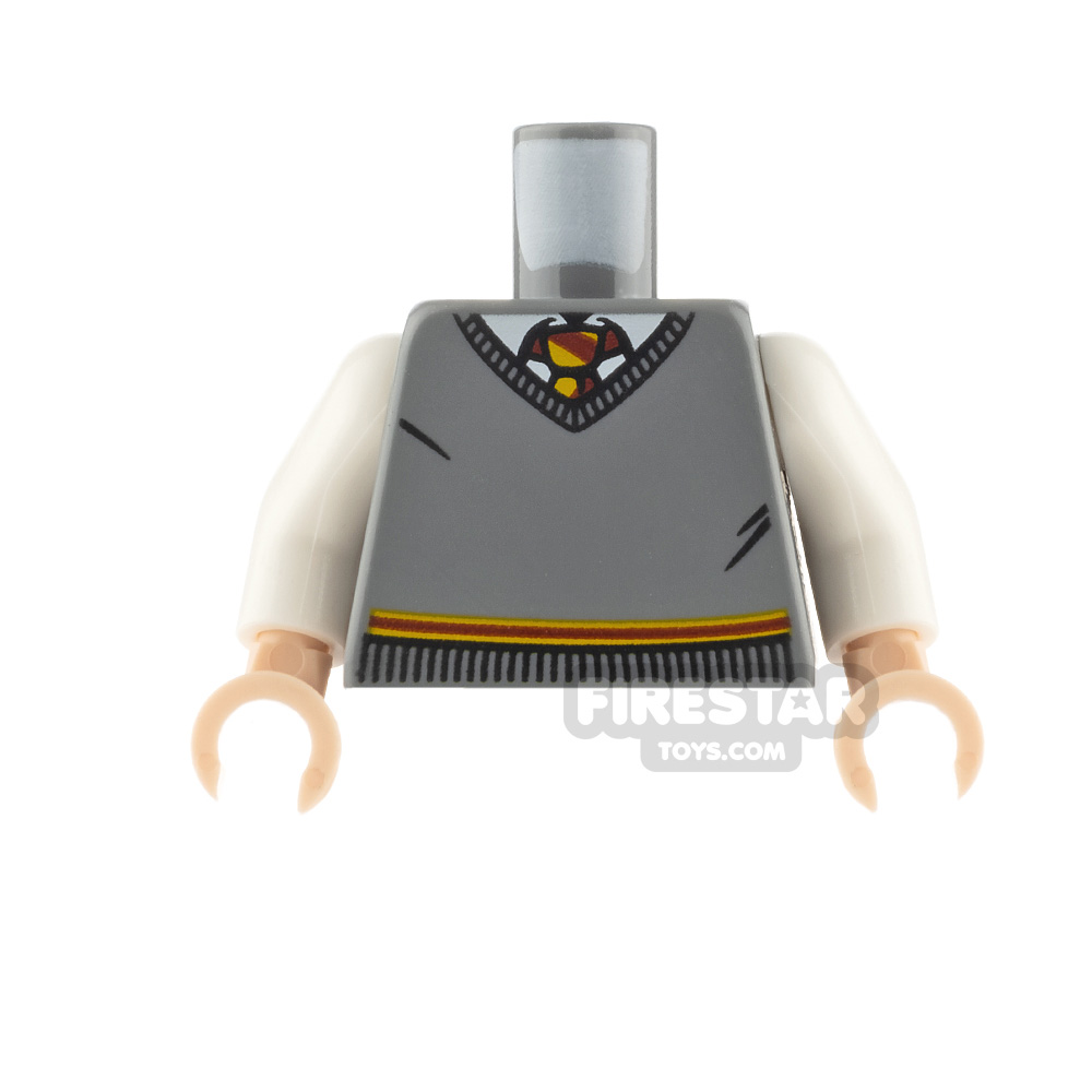 LEGO Minfigure Torso Gryffindor Jumper White Arms DARK BLUEISH GRAY