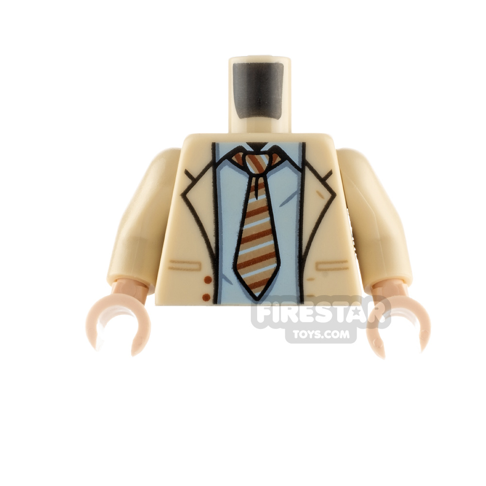LEGO Minifigure Torso Jacket and Striped Tie TAN