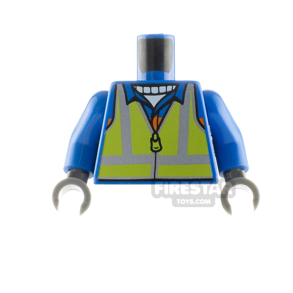 LEGO Minifigure Torso Reflective Safety Vest with Jacket BLUE