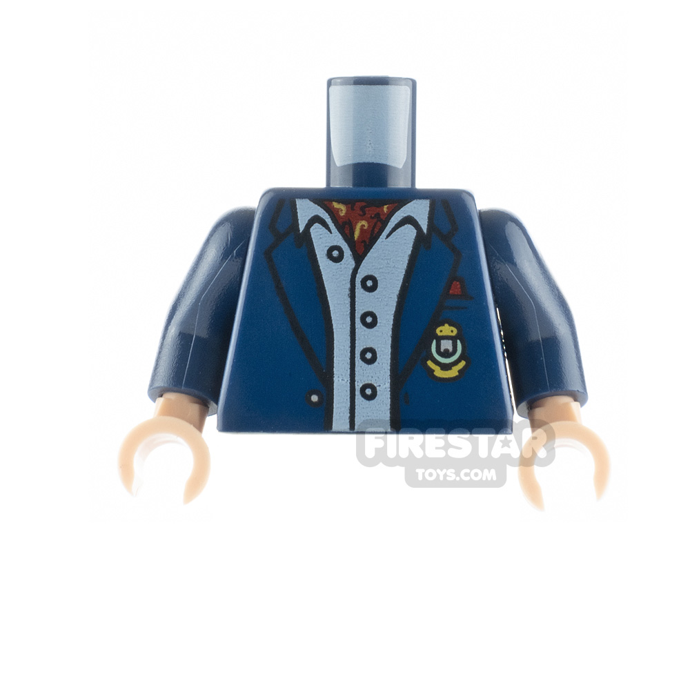 LEGO Minifigure Torso Jacket with Ascot and Monogram DARK BLUE