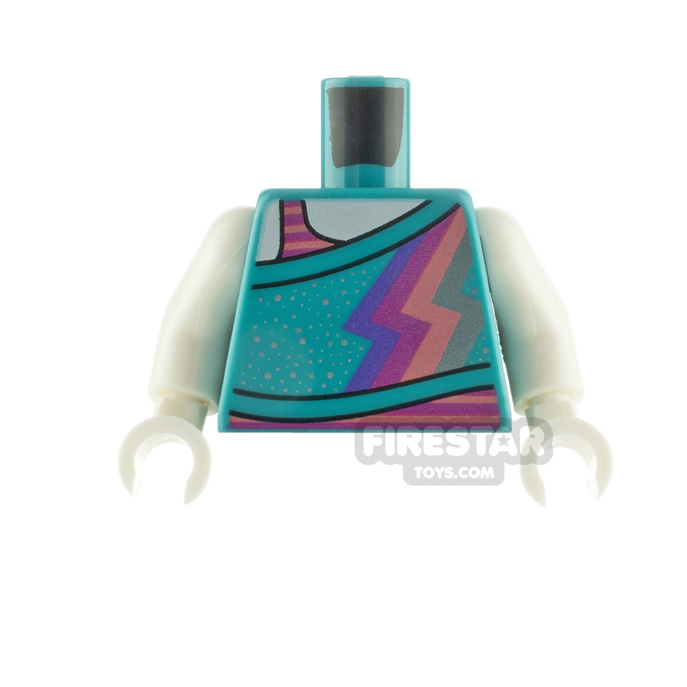 LEGO Minifigure Torso Wrap with Lightning and Spots DARK TURQUOISE