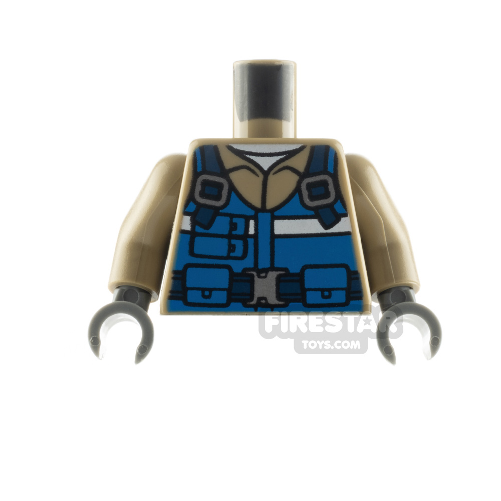 LEGO Minifigure Torso Wildlife Rescue Vest DARK TAN