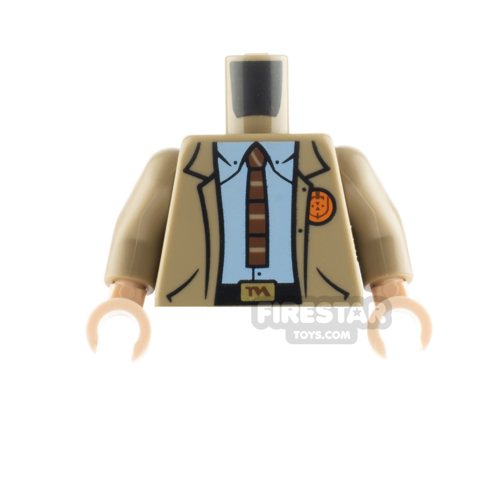 LEGO Minifigure Torso Variant Jacket with TVA Patch DARK TAN