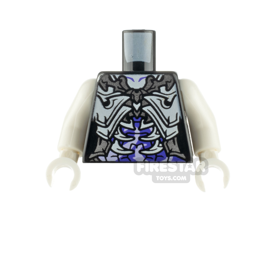 LEGO Minifigure Torso Skeleton with Swirls BLACK