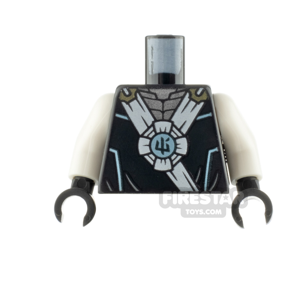 LEGO Minifigure Torso Tunic with White Hems BLACK