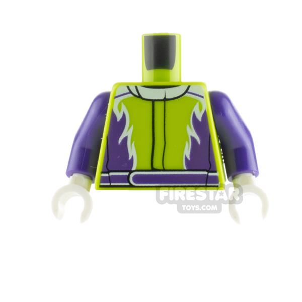 LEGO Minifigure Torso Jacket with Purple Flames LIME