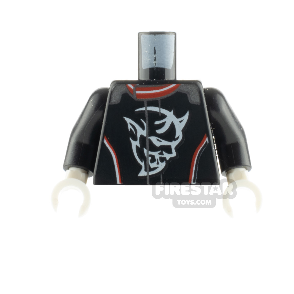 LEGO Minifigure Torso Racing Suit with Demon Logo BLACK