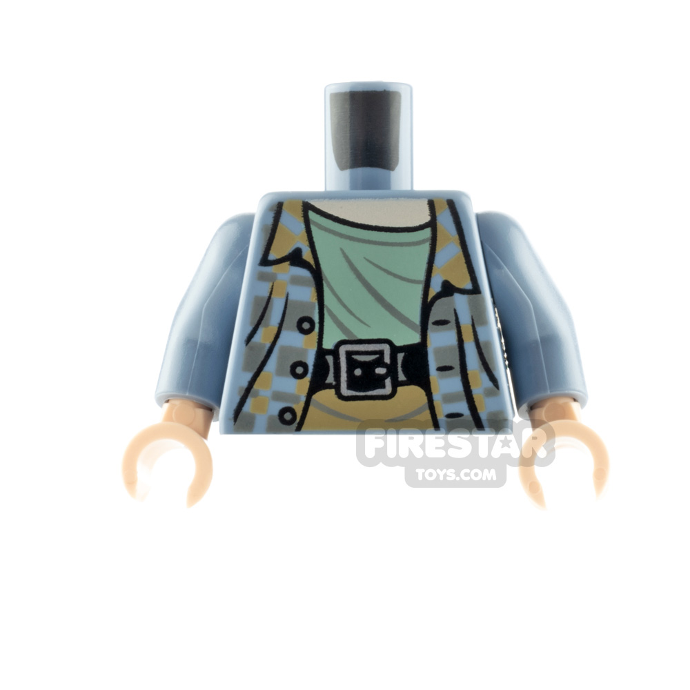 LEGO Minifigure Torso Jacket over Sand Green Shirt SAND BLUE