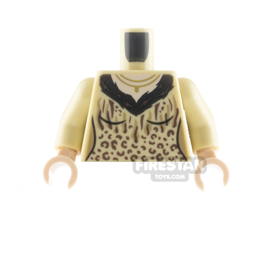LEGO Minifigure Torso Leopard Print Top with Necklace TAN
