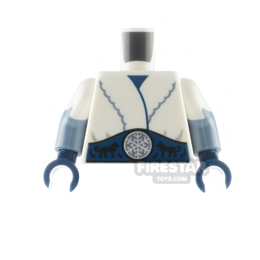 LEGO Minfigure Torso Fur Coat with Snowflake Sash WHITE