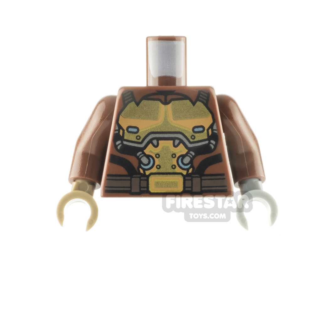 LEGO Minifigure Torso Armour Breastplate with Tubes REDDISH BROWN