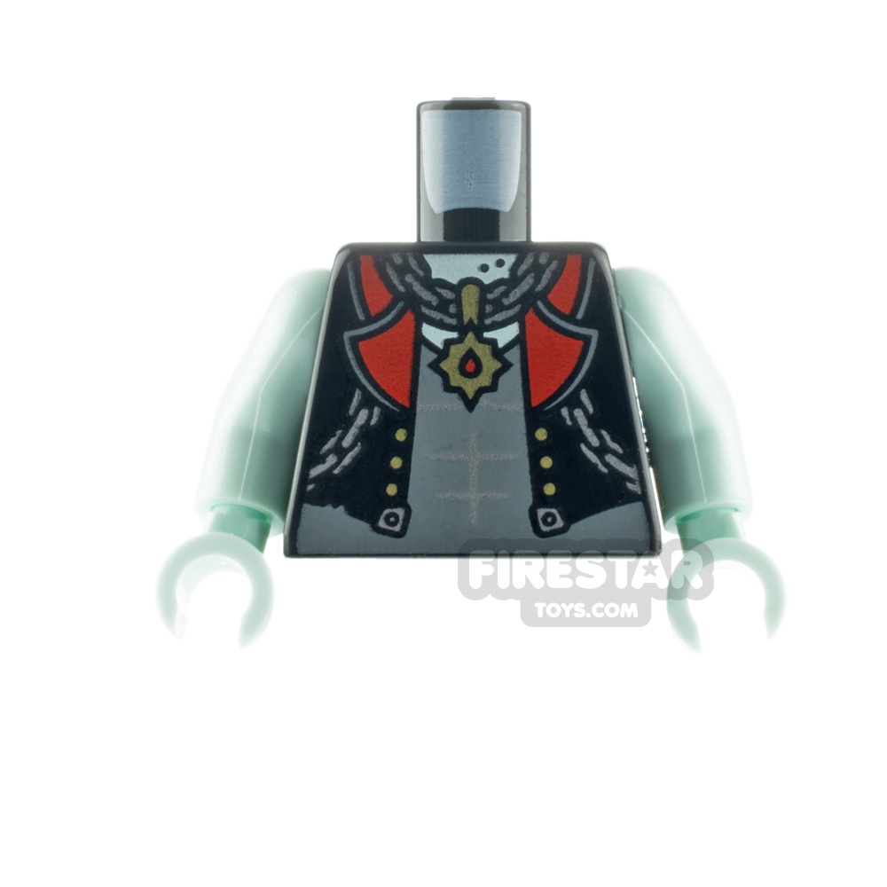 LEGO Minifigure Torso Vest Shirt and Silver Chains BLACK