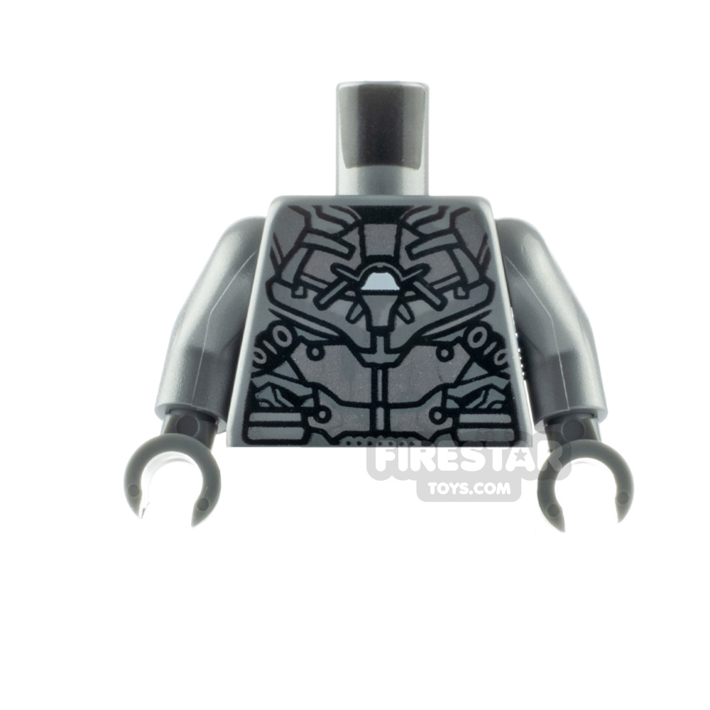 LEGO Minifigure Torso Whiplash Armour with Silver Plates FLAT SILVER