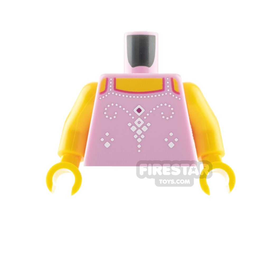 LEGO Minifigure Torso Top with Silver Detail BRIGHT PINK