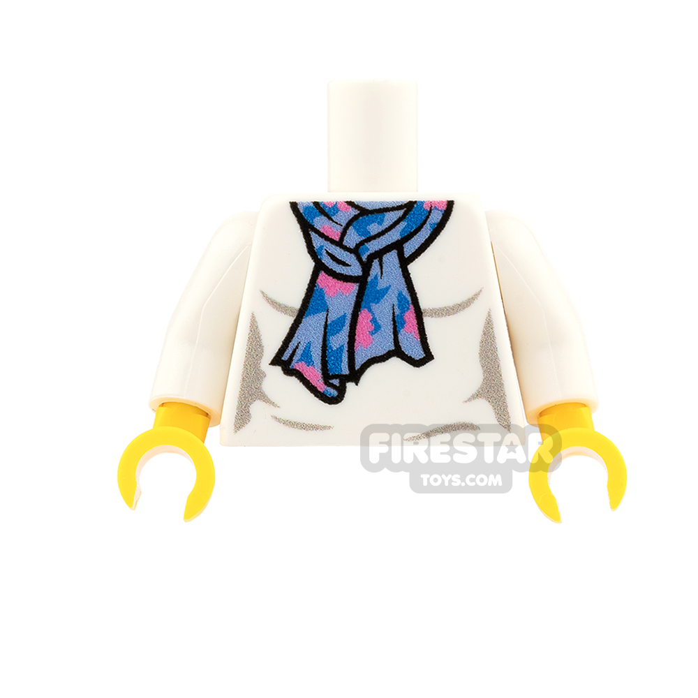 Custom Design Torso - White Jumper with Blue and Pink Scarf 