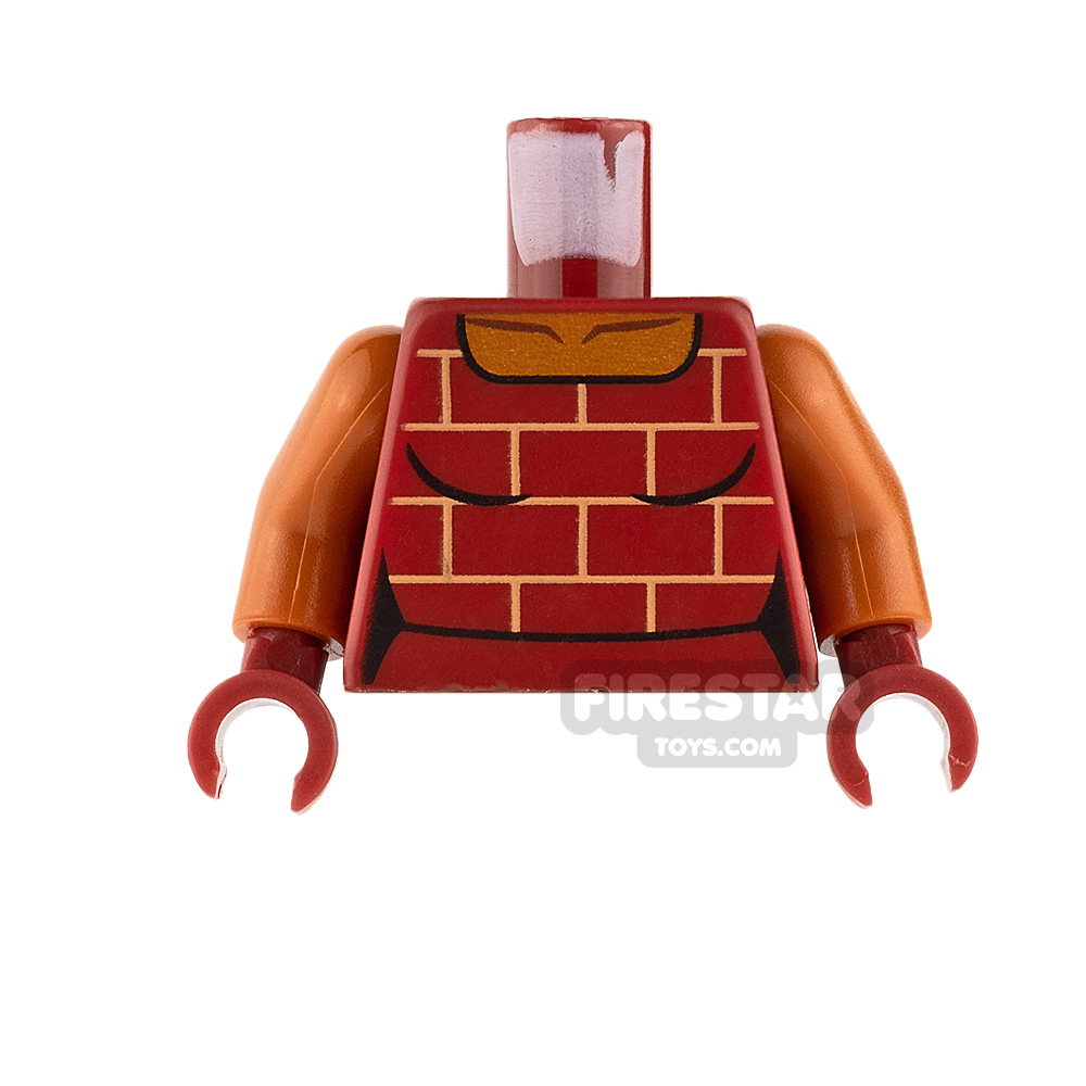 LEGO Mini Figure Torso - Female Shirt with Bricks DARK RED