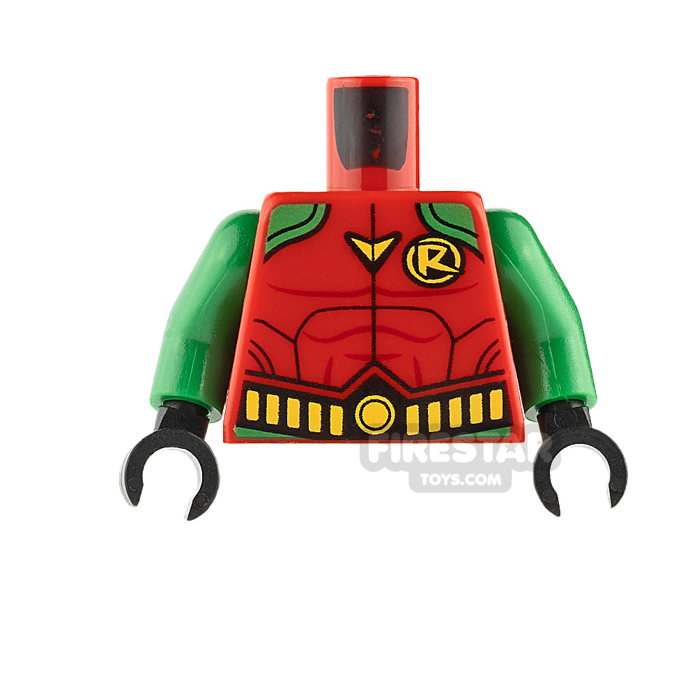 LEGO Mini Figure Torso - Robin - Green Arms RED