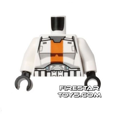 LEGO Mini Figure Torso - Republic Trooper - Orange Stripe WHITE