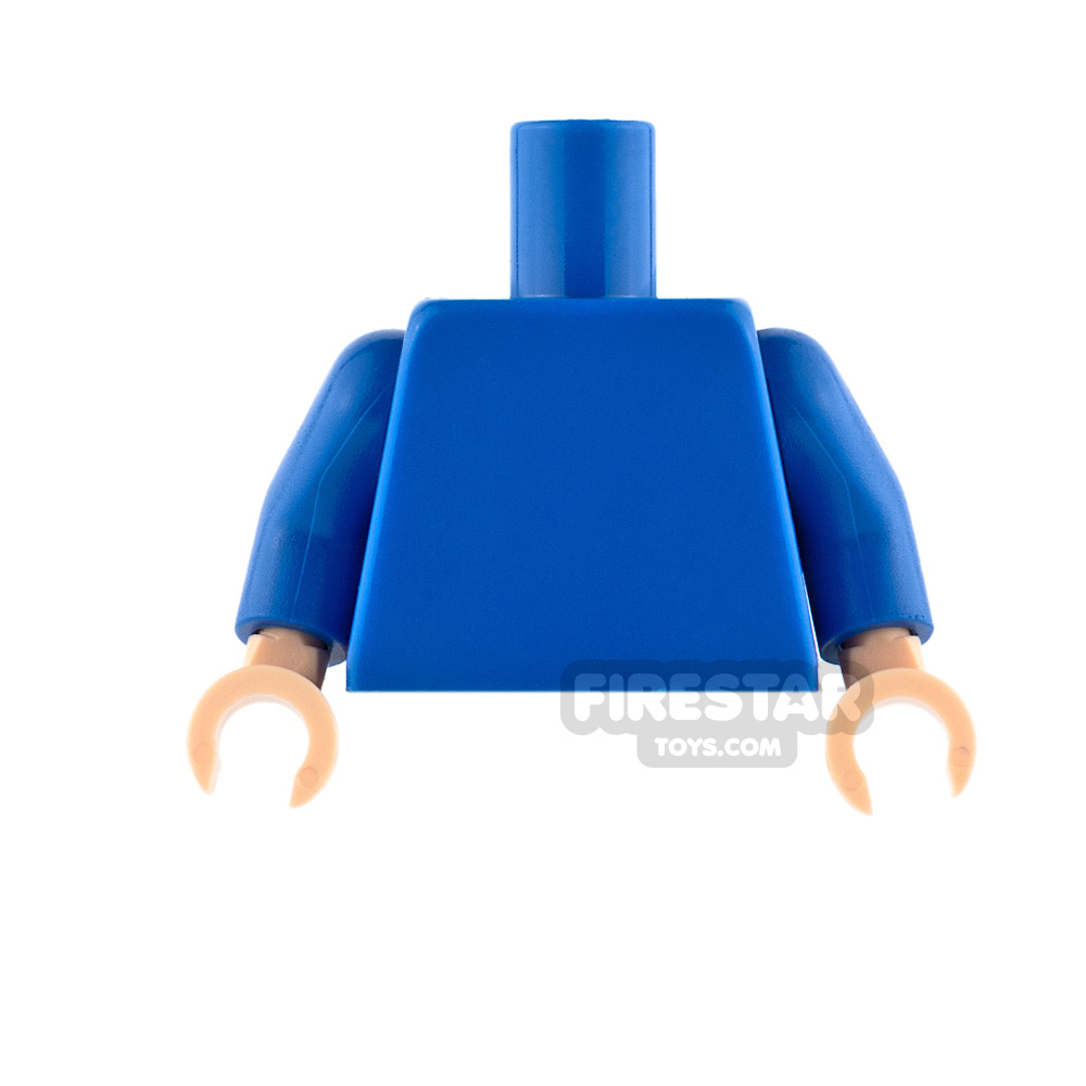 LEGO Mini Figure Torso - Plain Blue - Light Flesh Hands BLUE