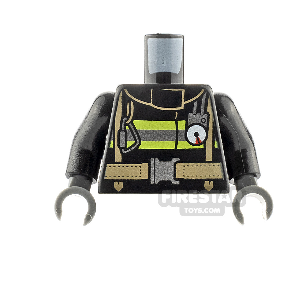 LEGO Mini Figure Torso - Fireman Jacket - Black BLACK