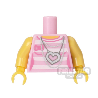 LEGO Minifigure Torso Striped Top with Heart Necklace 