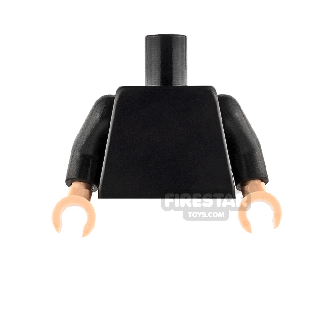 LEGO Mini Figure Torso - Plain Black - Light Flesh Hands BLACK