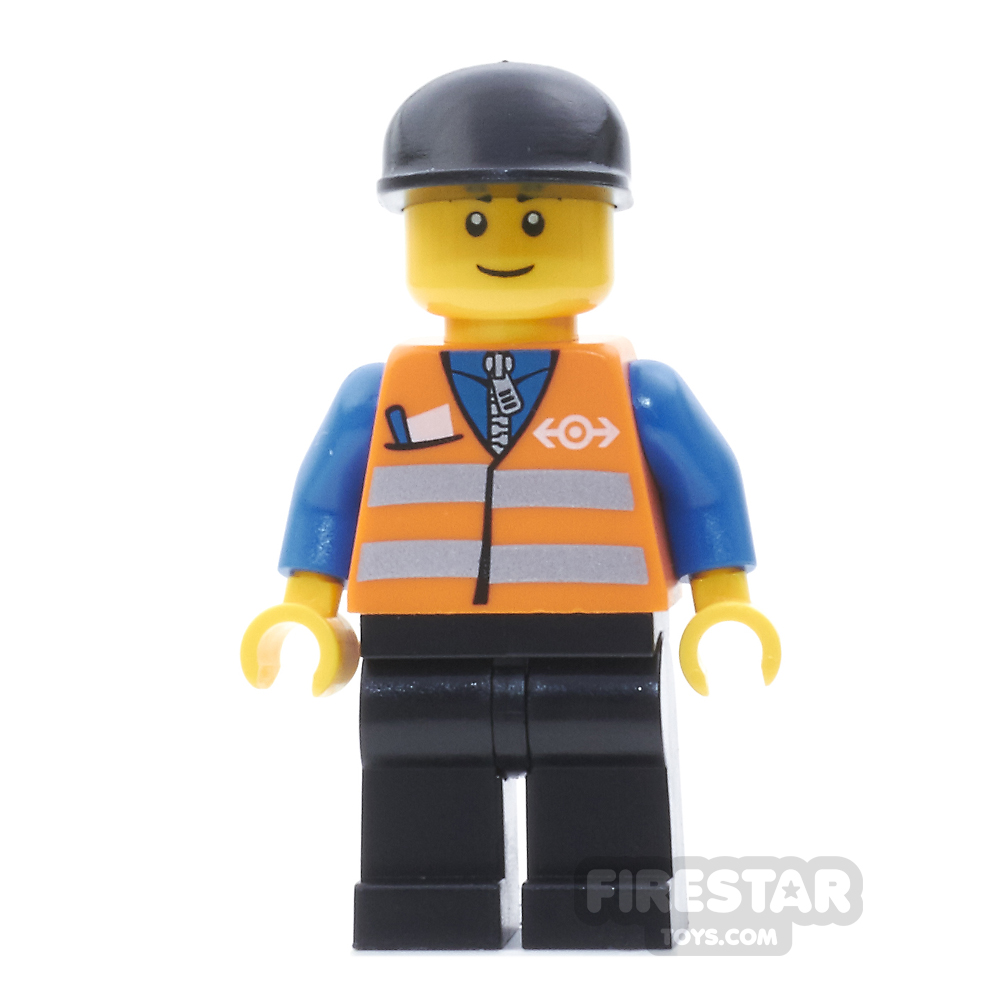 LEGO City Minifigure Orange Vest and Black Cap 