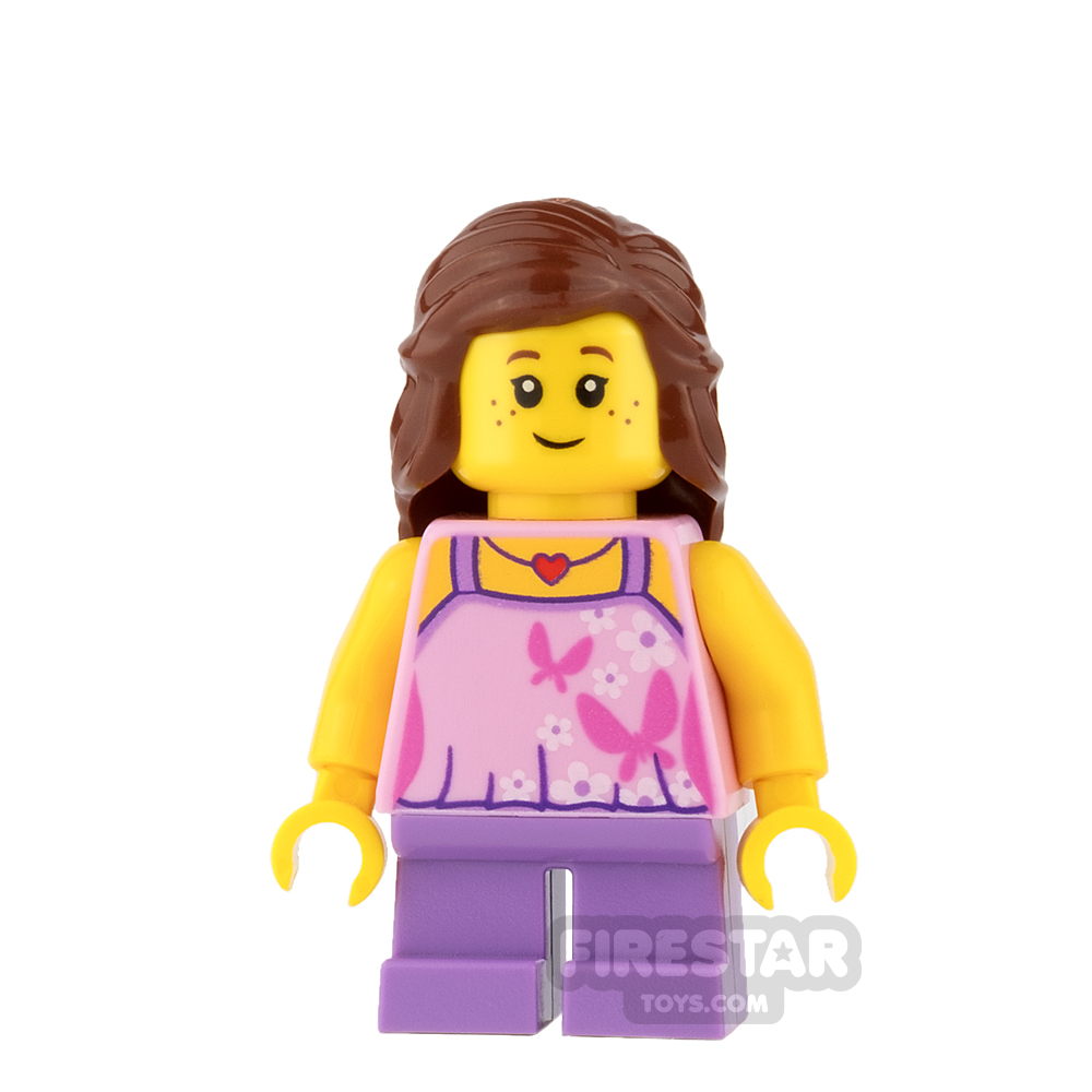 LEGO City Mini Figure - Butterfly Top with Medium Lavender Short Legs