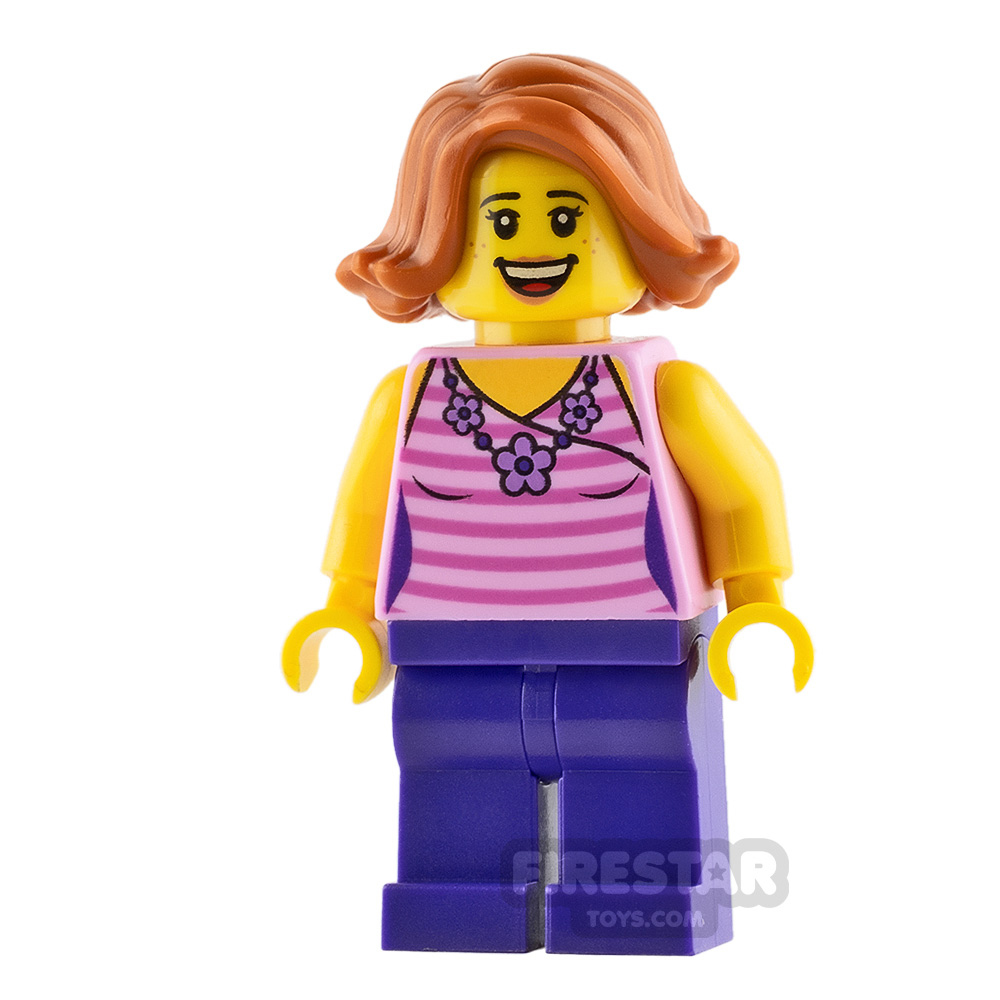 LEGO City Minifigure Pink Shirt with Flower Necklace