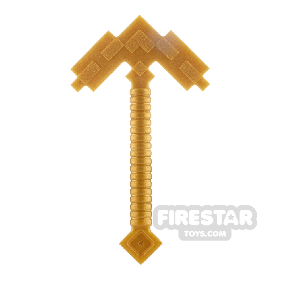 LEGO Minecraft Pickaxe PEARL GOLD