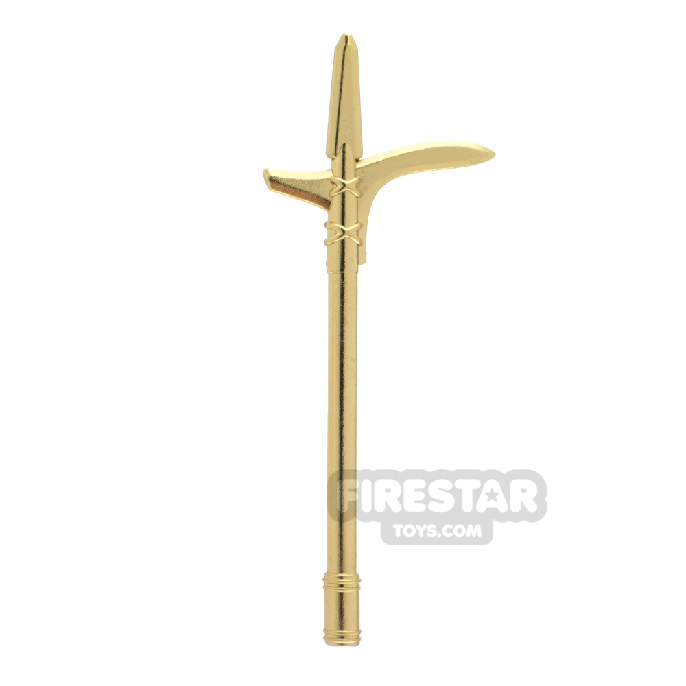 Minifigure Weapon Qin Halberd CHROME GOLD