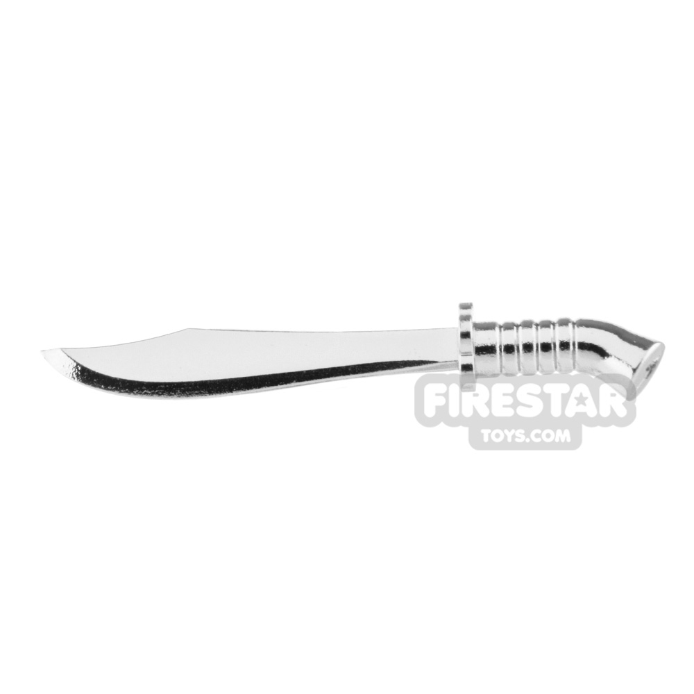 Minifigure Weapon Sword with Short Curved Blade CHROME SILVER