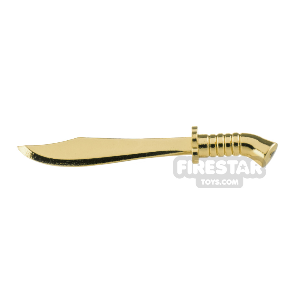 Minifigure Weapon Sword with Short Curved Blade CHROME GOLD
