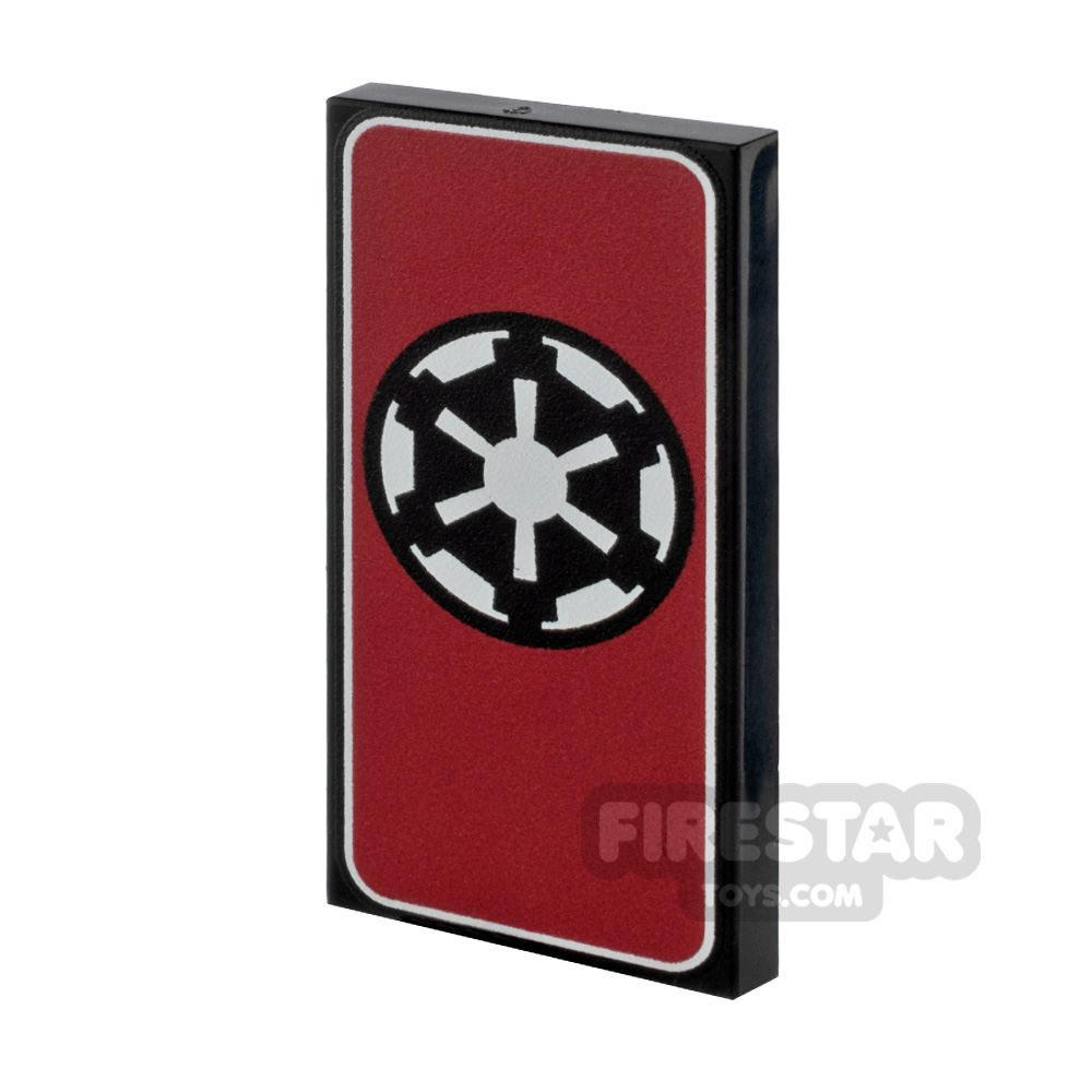 Custom Printed Tile 2x4 SW Dark Red Imperial Banner BLACK