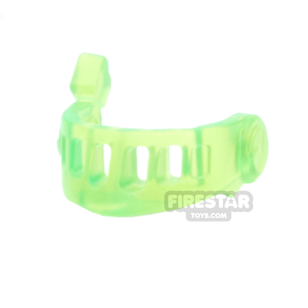 LEGO - Pointed Visor with Face Grille and Antenna- Trans-Bright Green TRANS BRIGHT GREEN