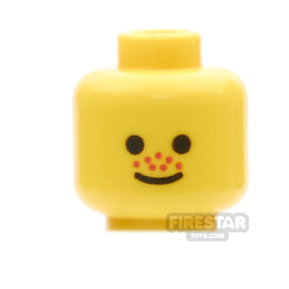 LEGO Mini Figure Heads - Simple Smile Face With Freckles